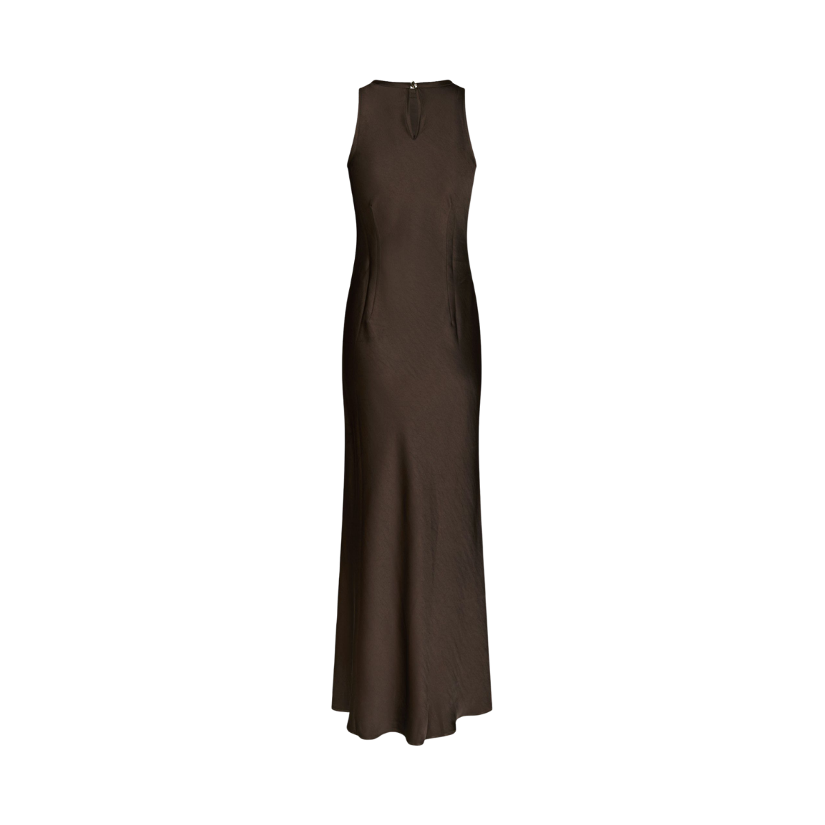 Celinie Heavy Sateen Dress - Dark Brown
