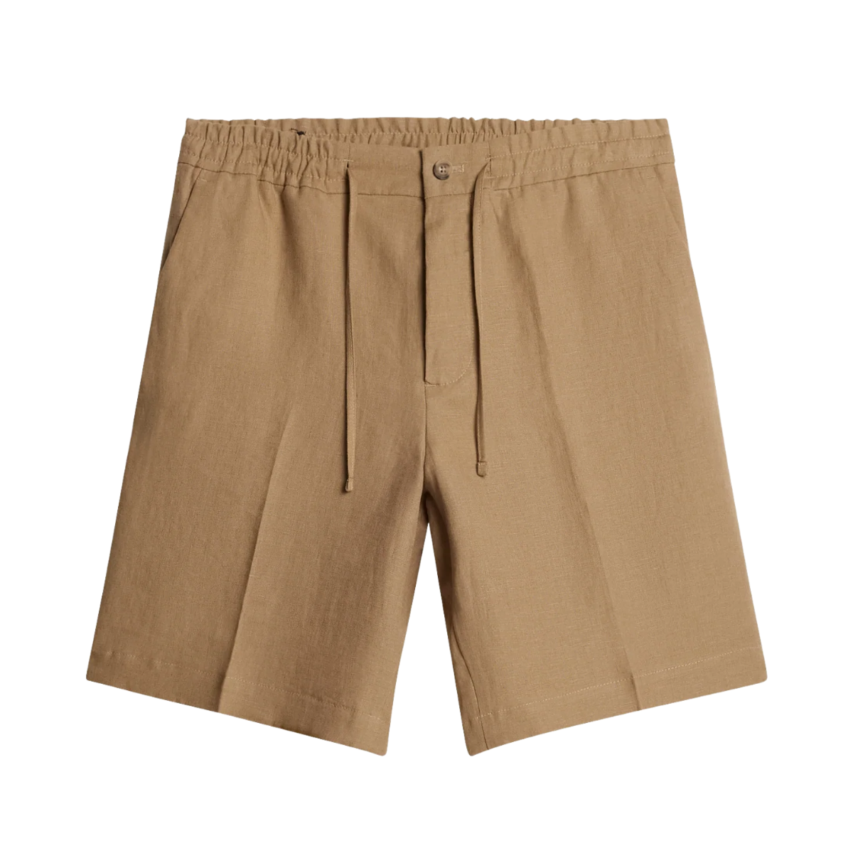 Brady Drape Linen Shorts - Sepia Tint