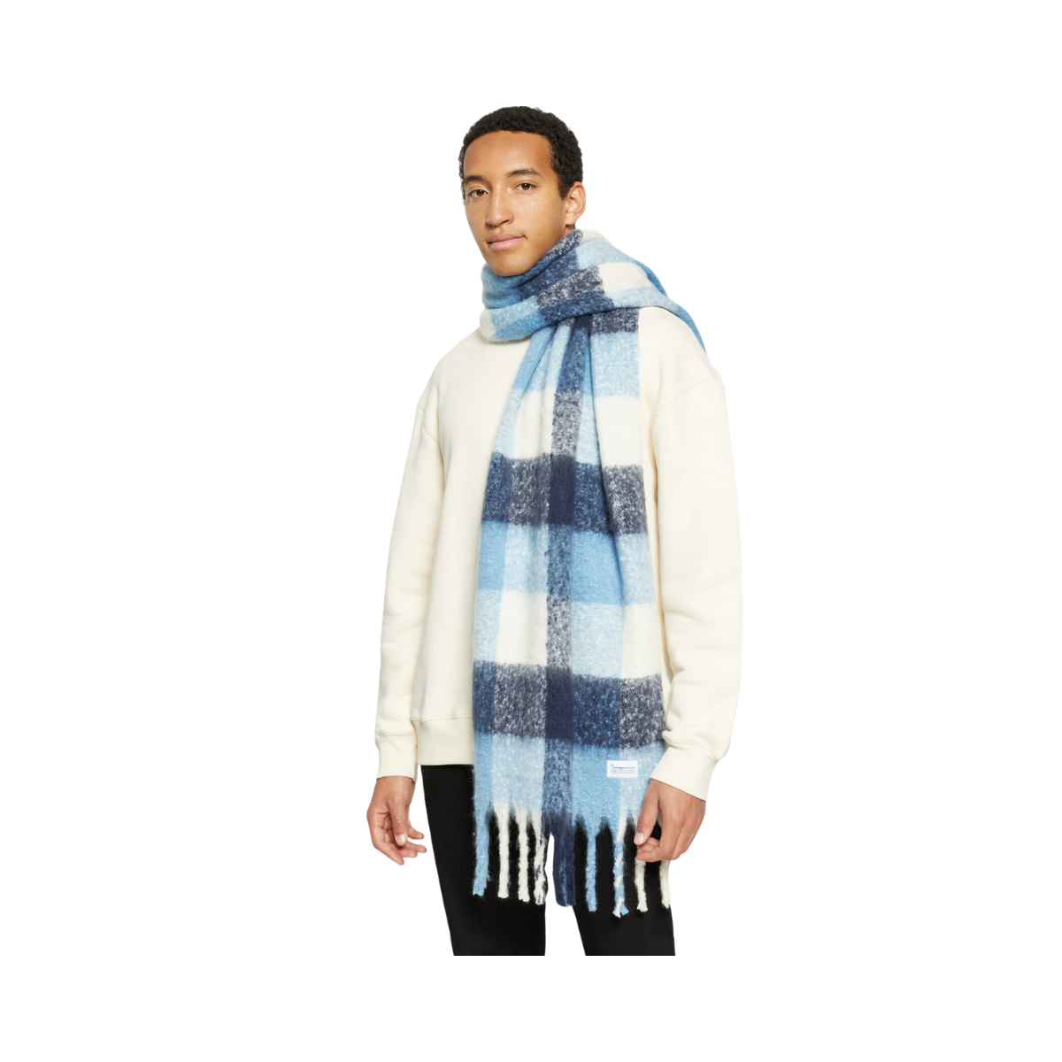 Checked Scarf - Blue