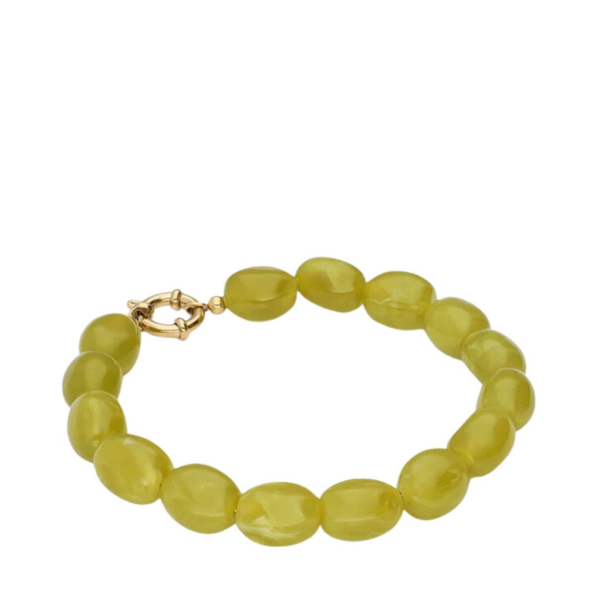 Bracelet Beads Green - Gold