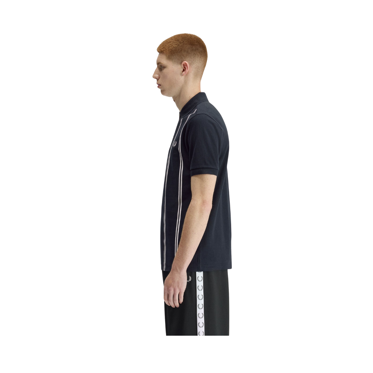 Vertical Stripe Polo - Navy