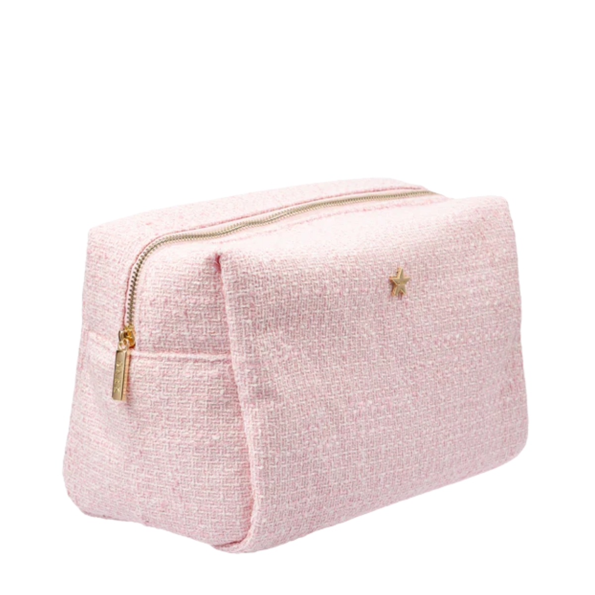Tweed Make-Up Pouch Large - Cotton Candy