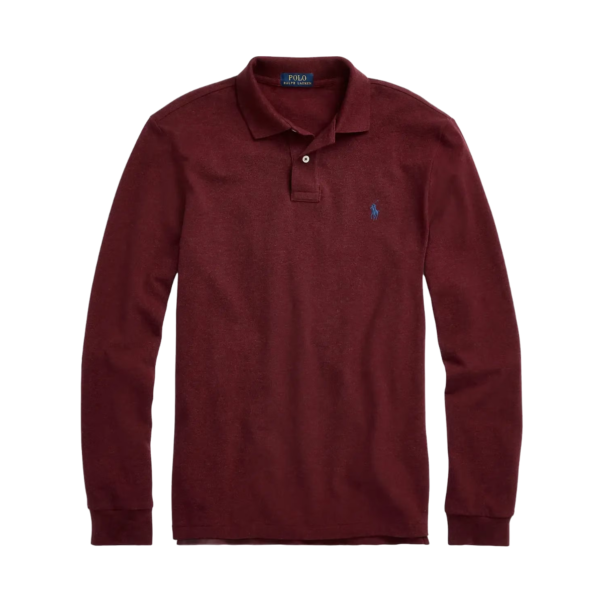 Basic Mesh LS Polo - Spring Wine