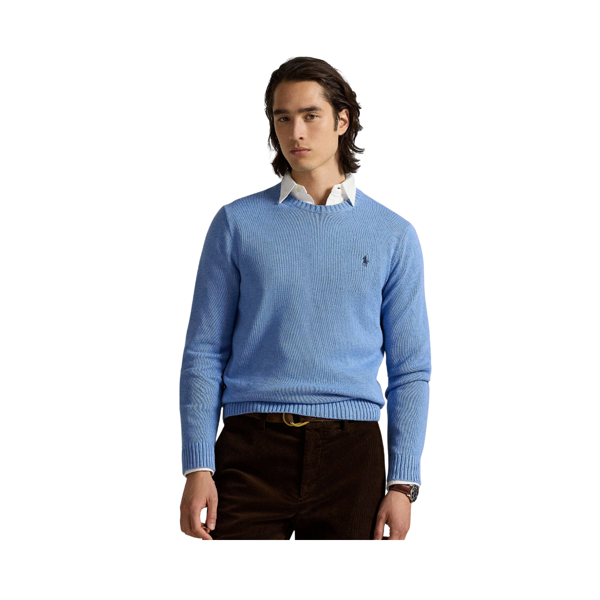 Cotton Crewneck Sweater - Soft Royal