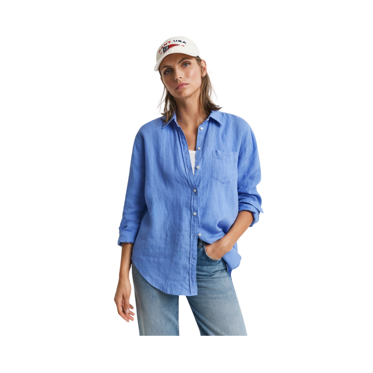 REL LINEN SHIRT - PERFECT BLUE