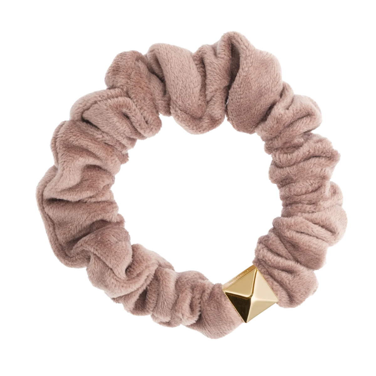 Velvet Mini Scrunchie - Warm Taupe