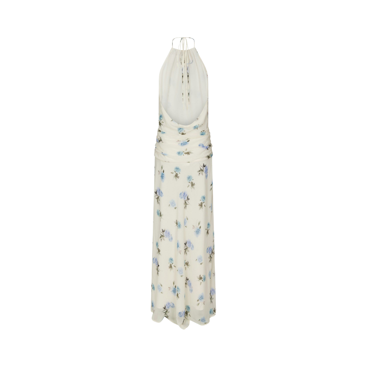 Gabina Faded Flower Dress - Light Blue Floral