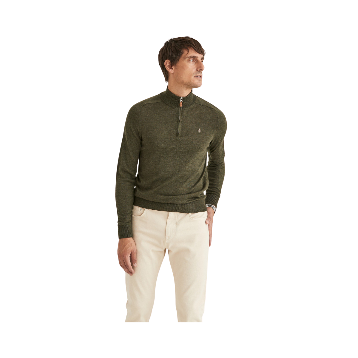 Merino John Zip - Green