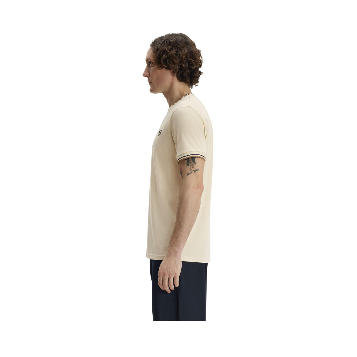 Twin Tipped T-Shirt - Oatmeal/Bronze/Navy