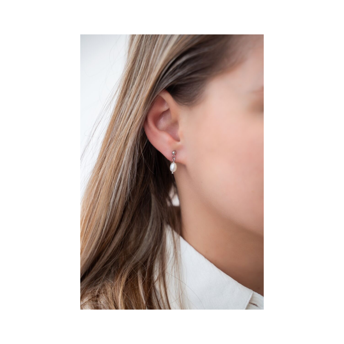 Studs freshwater pearl - Silver