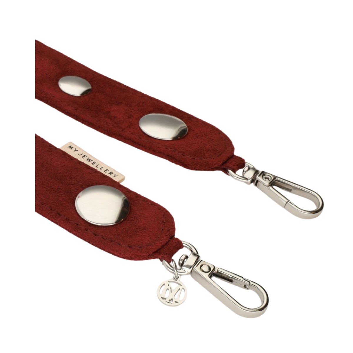 Phone cord suede studs burgundy - 275 Dark Red