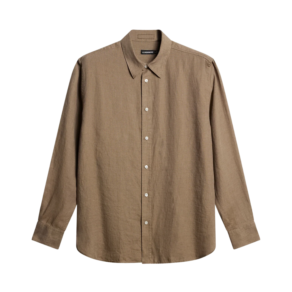 Reg LS Linen Melange Shirt - Sepia Tint