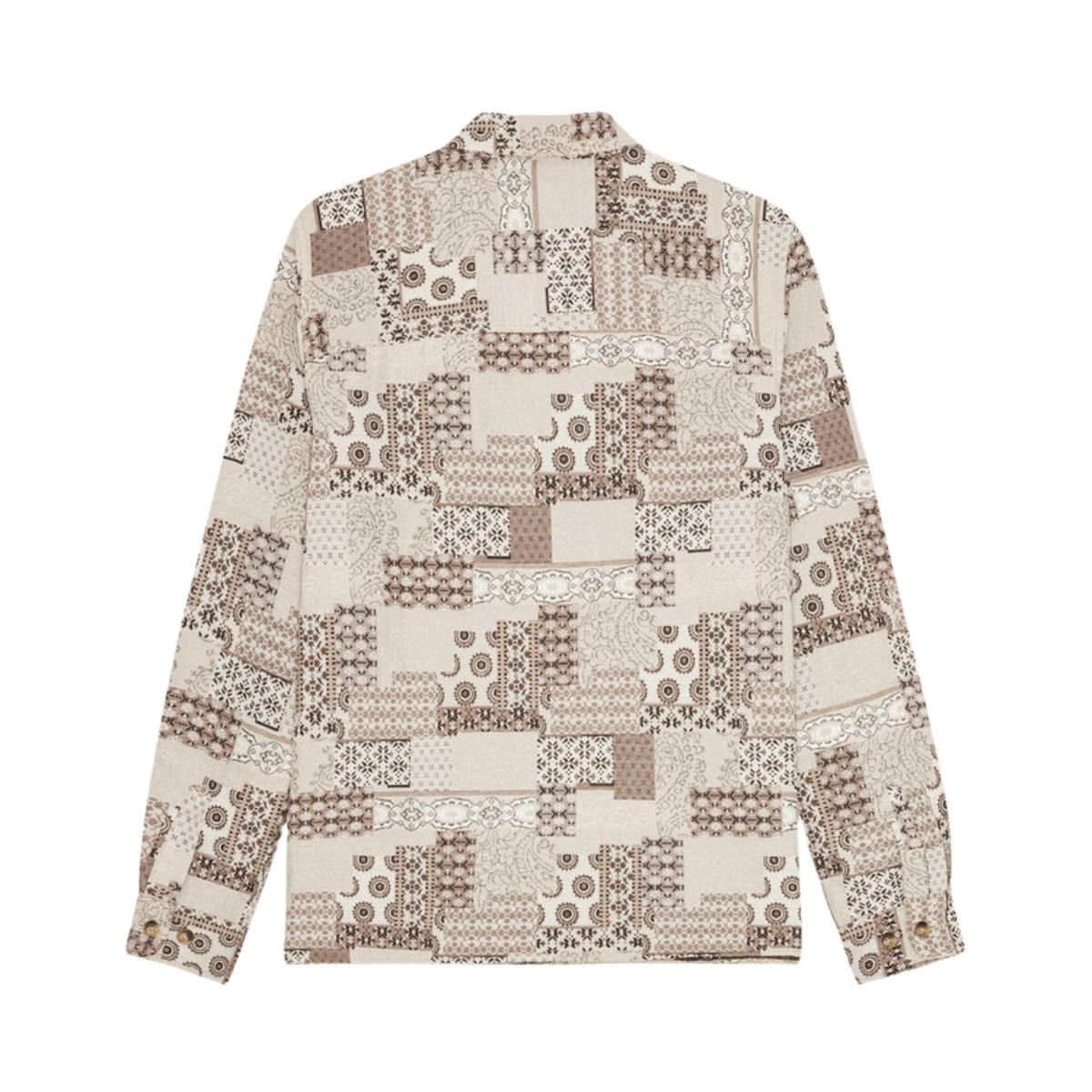 Layton Patchwork Jacquard Overshirt - Light Sand