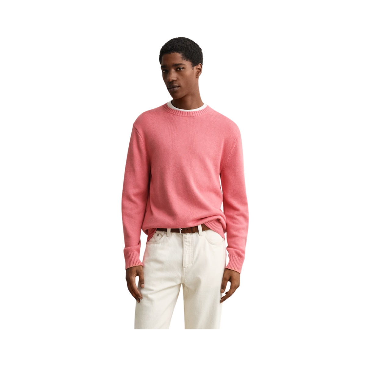 Cotton Blend C-Neck - Rose Pink