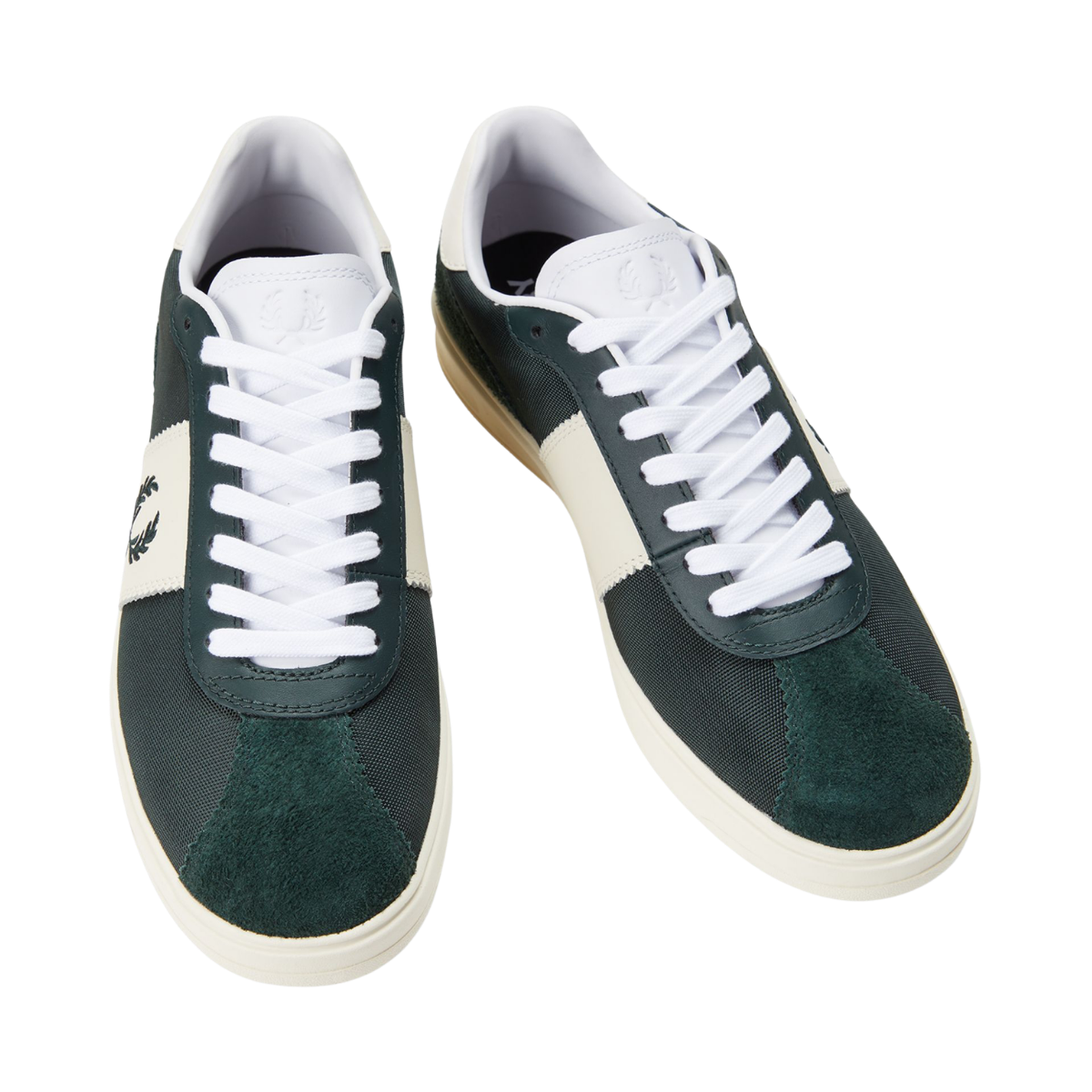 B4 Textured Suede - Grassroots / White