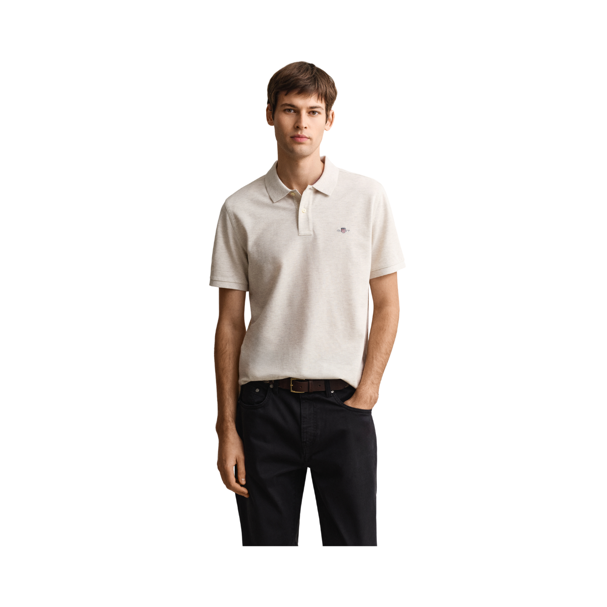 Shield SS Pique Polo - Seed Melange