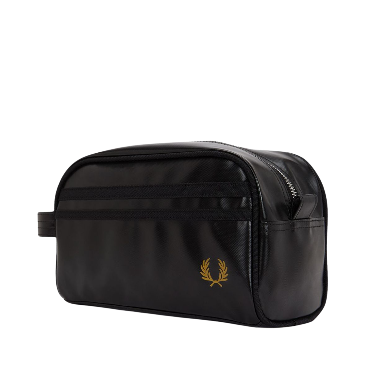 Tonal Coated Poly Wash Bag - Black/Gold