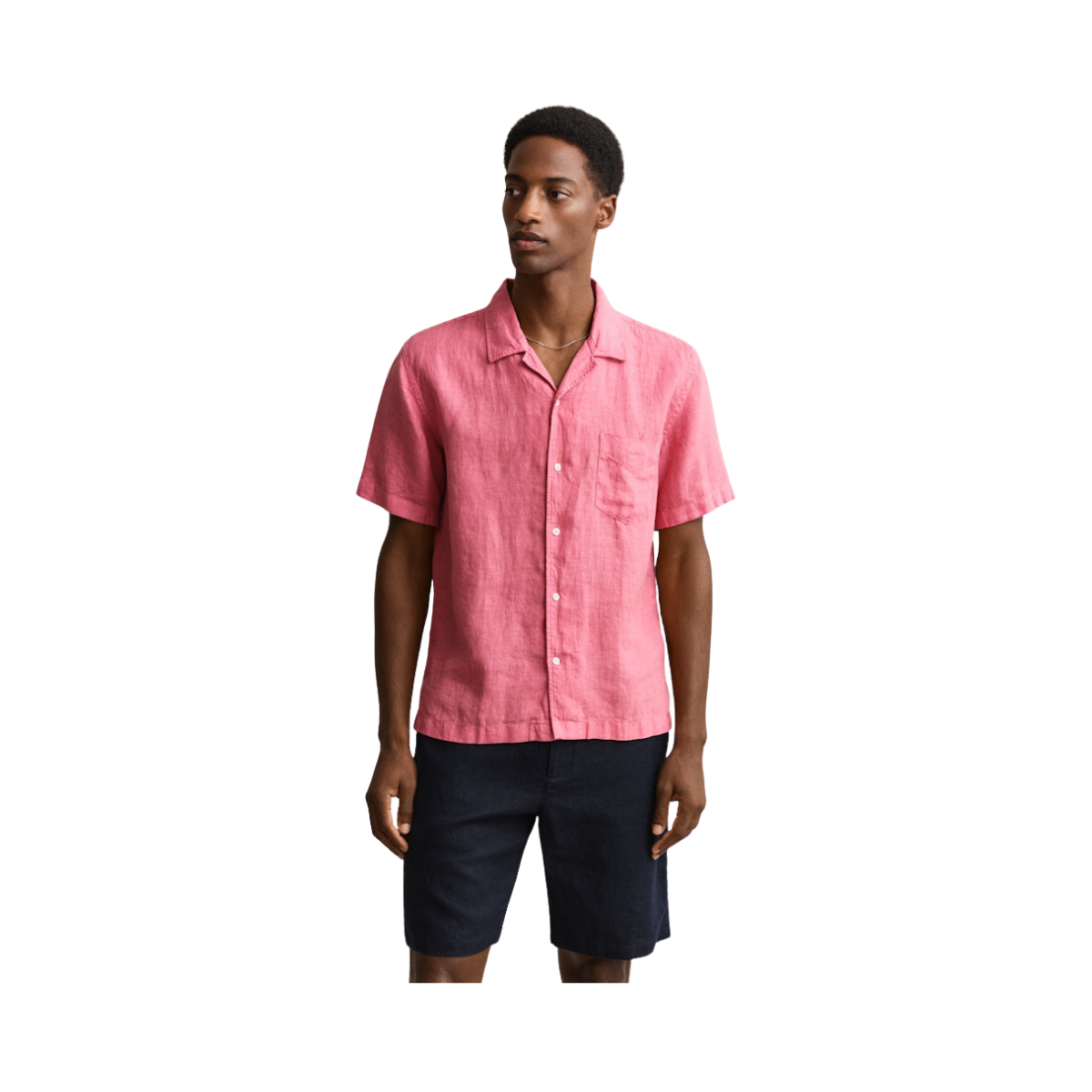 Gmnt Dyed Linen Camp Shirt - Rose Pink