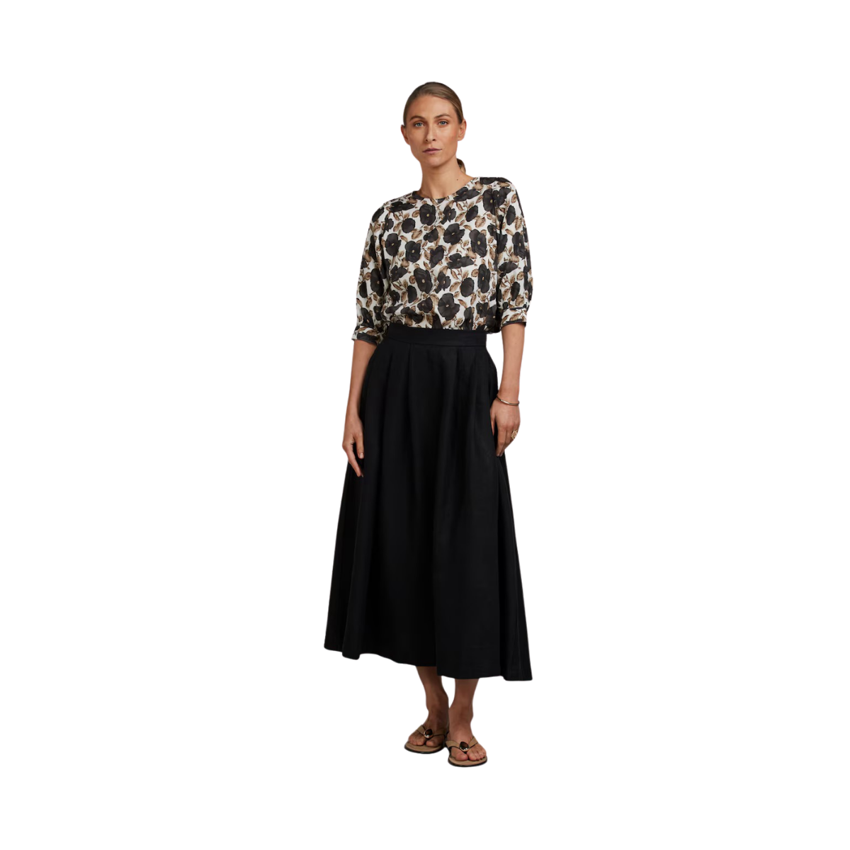 Carmen Blouse - Black Pattern