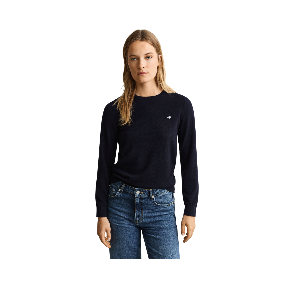 Wool Cotton C-Neck - Evening Blue