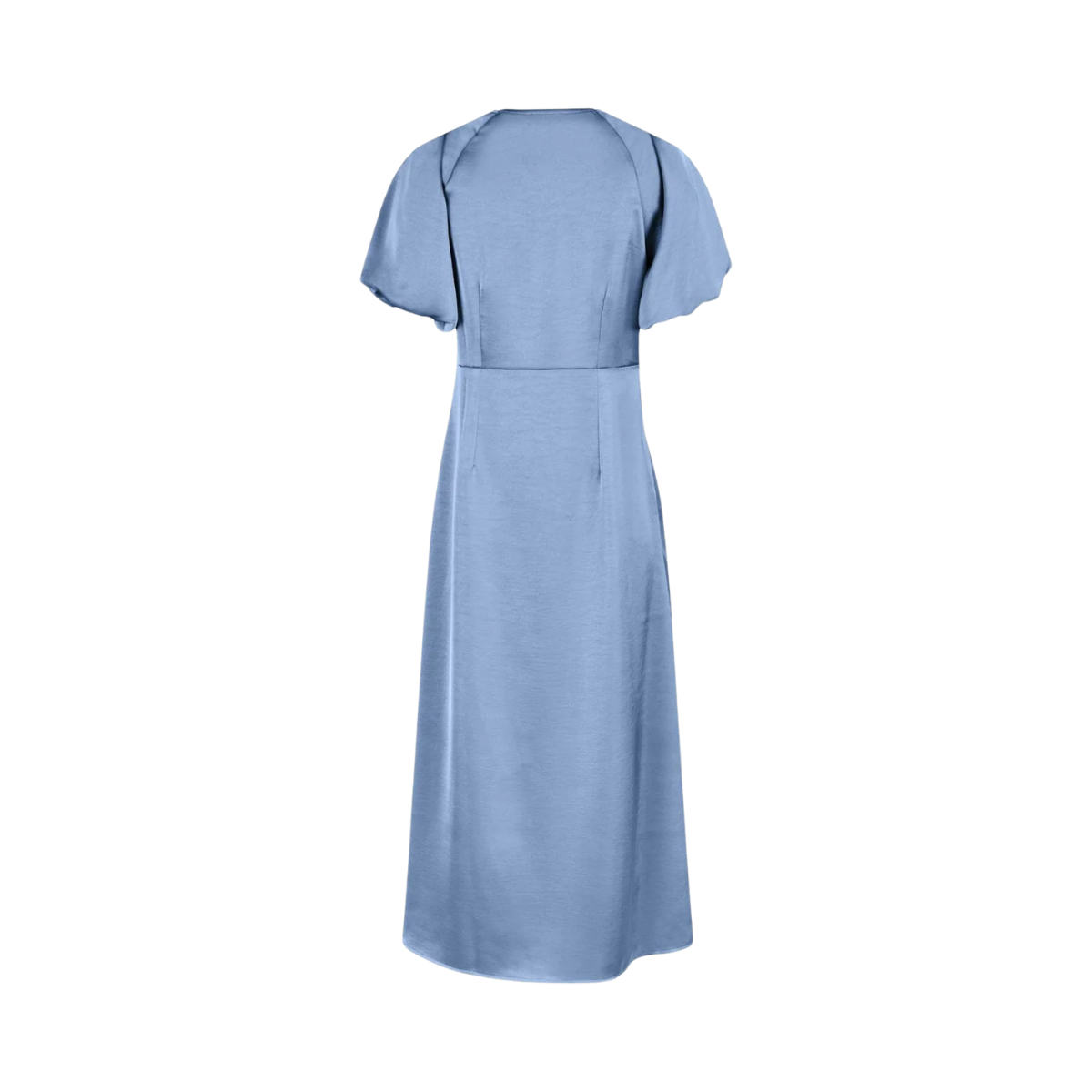 Illana Heavy Sateen Dress - Smoke Blue