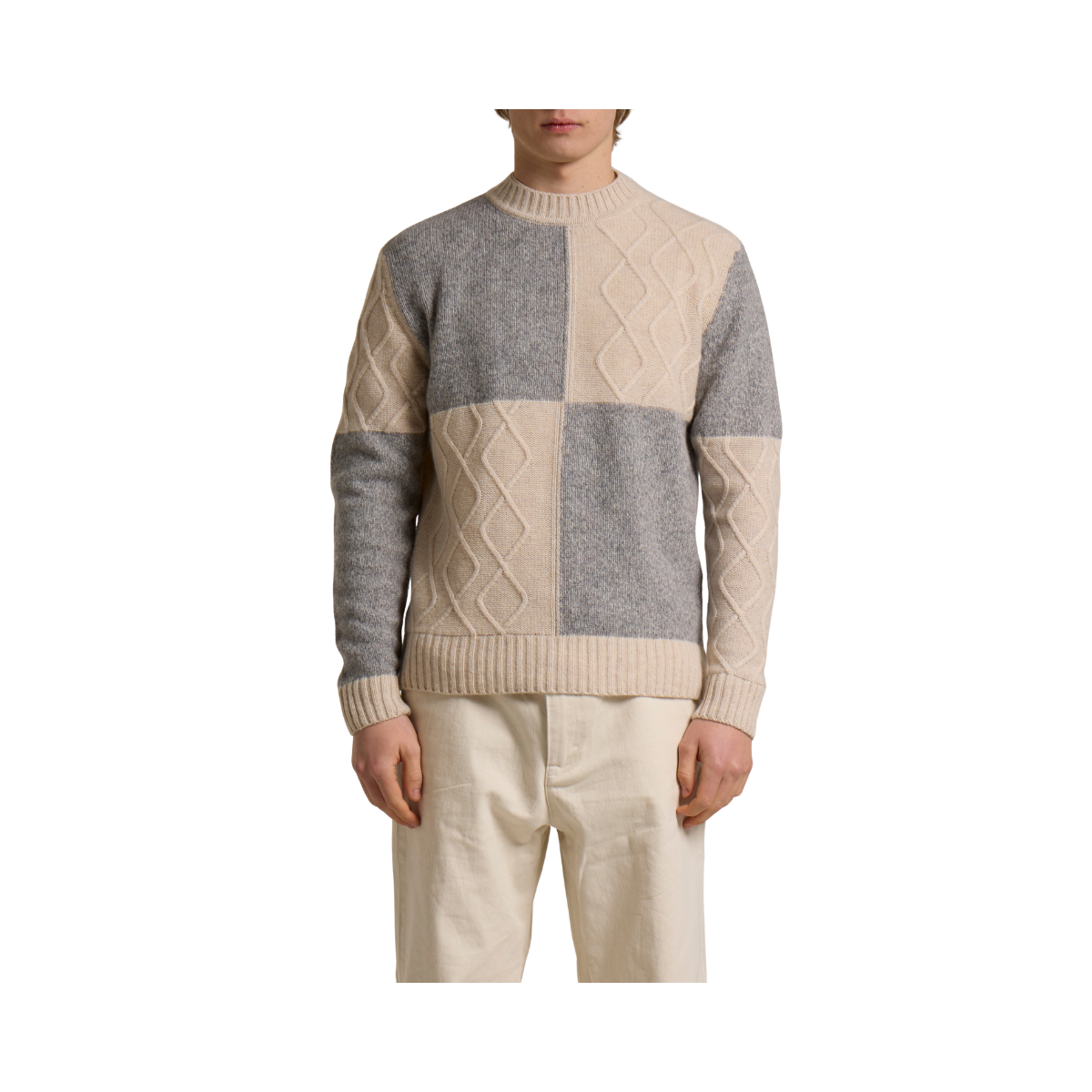 Paricollo Intarsio Mouline - Grey