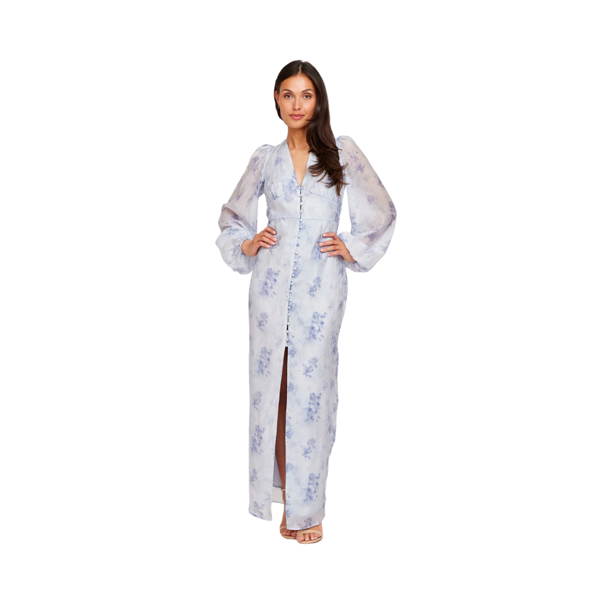 Aesthetic Dress - Blue Flower Print