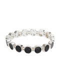 Ava Petite Pearl Elastic Bracelet - Silver W Pearl Black