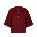 Benuta Fluffy Knit Cardigan - Dark Red