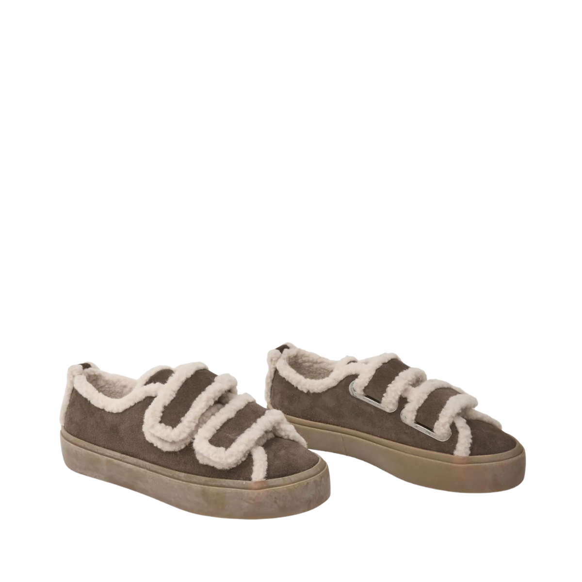 Shearling Low Velcro - Dark Brown