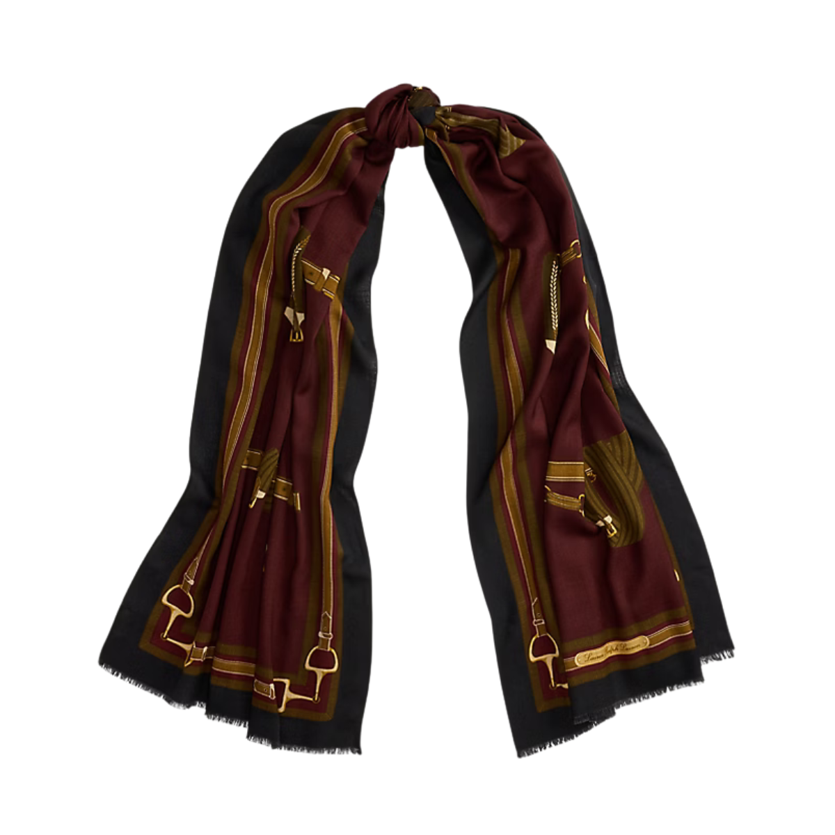 Eqstrn Rbn Wool Scarf Wrap - 001 Pinot Noir