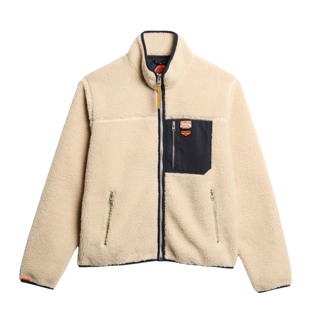 Vintage Retro Full Zip Fleece - 1LG Oatmeal Beige