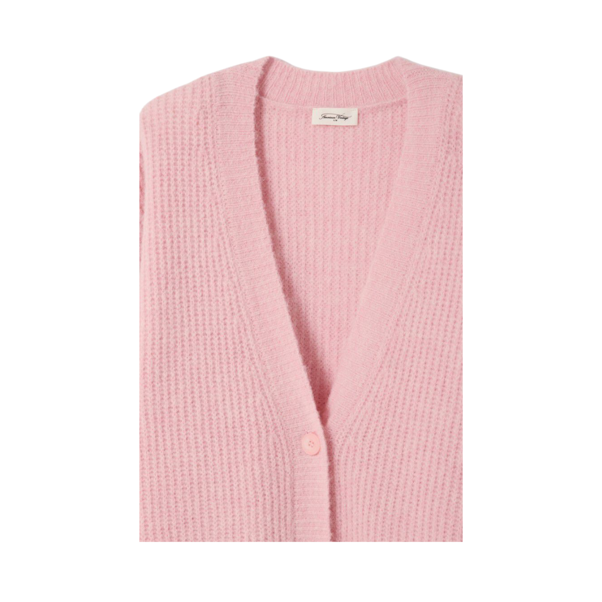 Gilet Court Ml Col V Boutonne - Barbe A Papa Chine