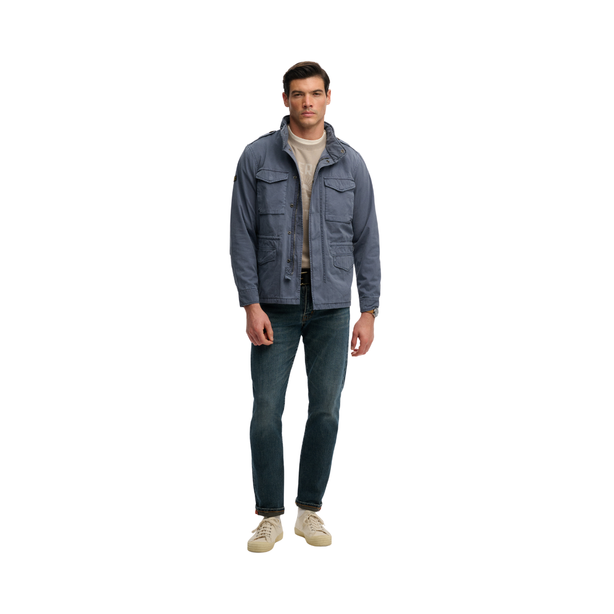 Cotton M65 Jacket - Washed Blue