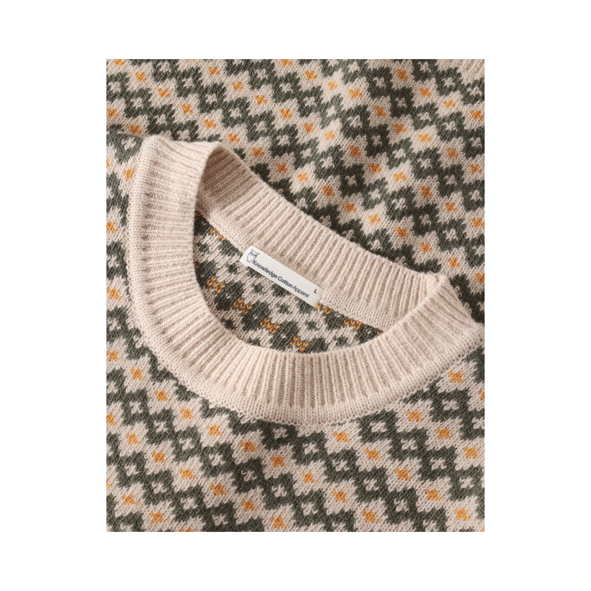 Lambswool Jacquard Sweater - Green