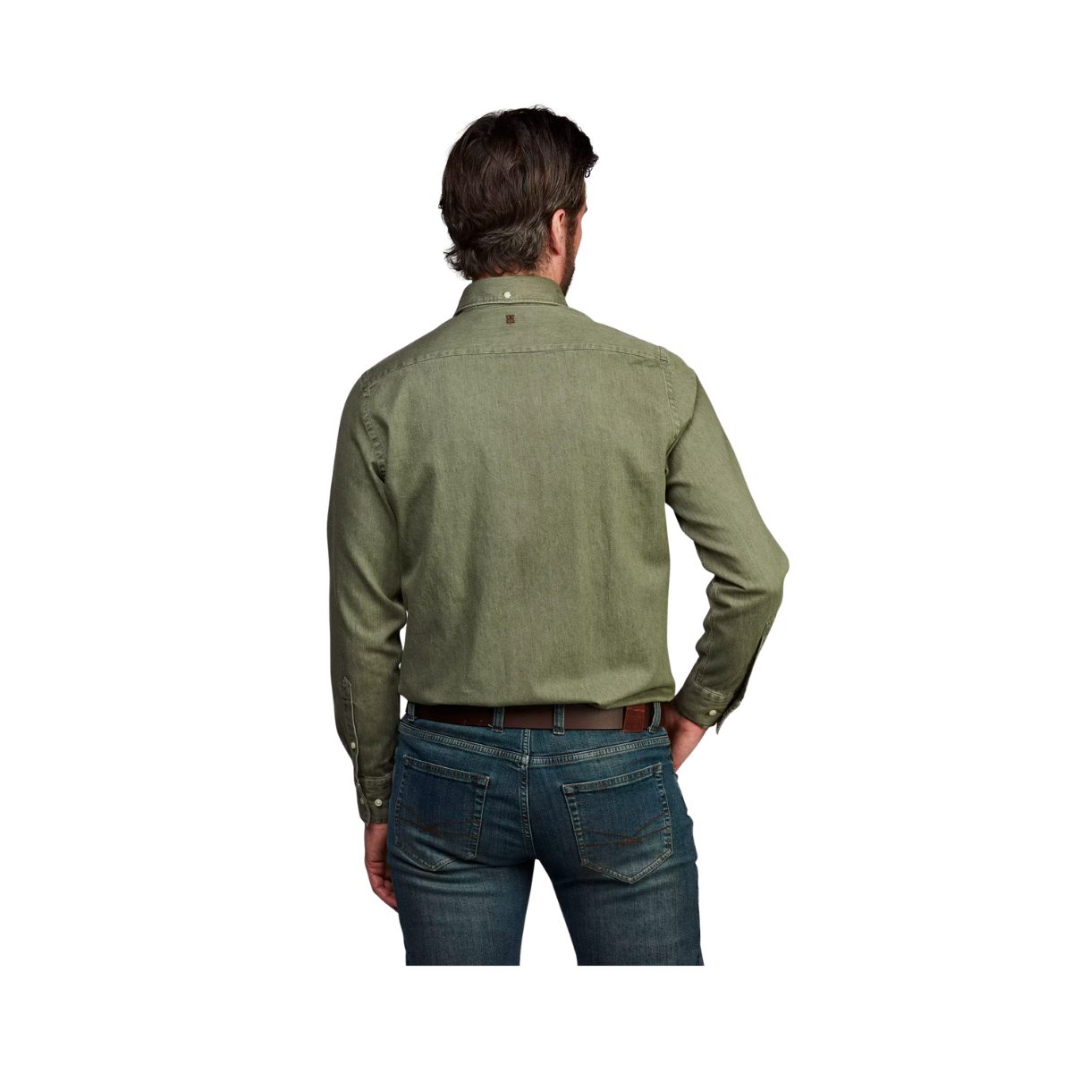 Zac Clrd Twill Denim Shirt - Olive Green