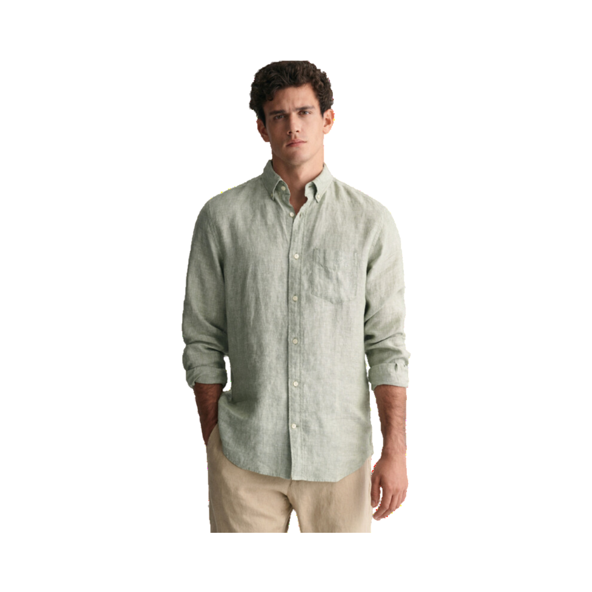 Regular Linen Shirt - Green