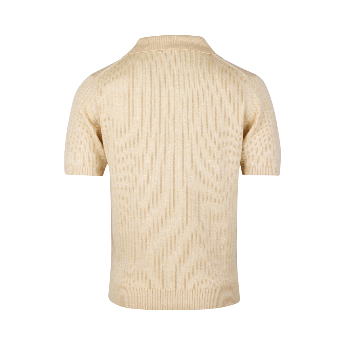 Polo Shirt Knitted Ribbed - Champagne