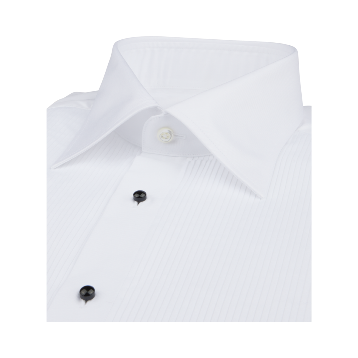 Fitted Body Tuxedo Shirt - White