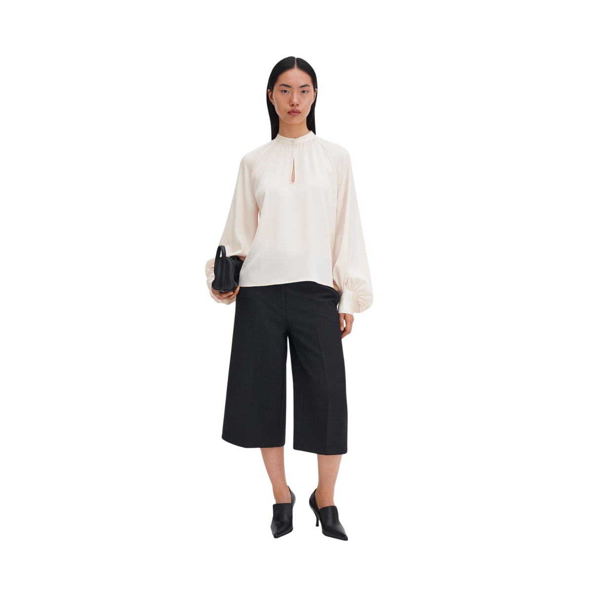 Stand Collar Blouse - Cream