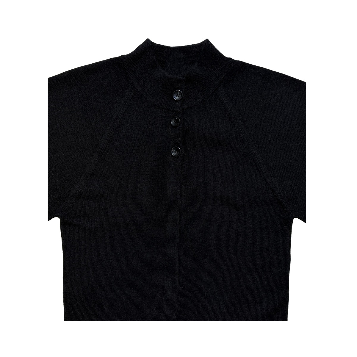 Cardigan Raglan Short Sleeve - Black