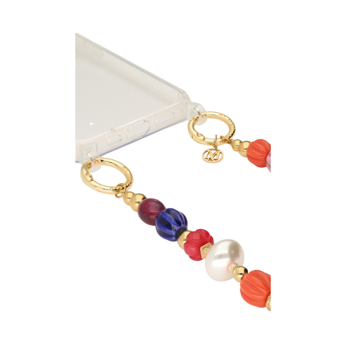 Phone cord chunky beads - 1200 Gold