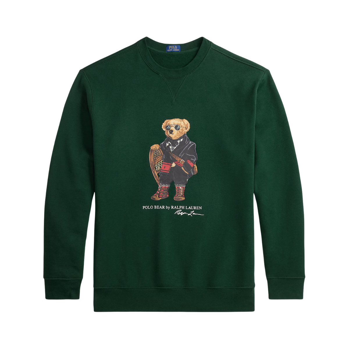 Long Sleeve Sweatshirt - Moss Agate Holiday Bear