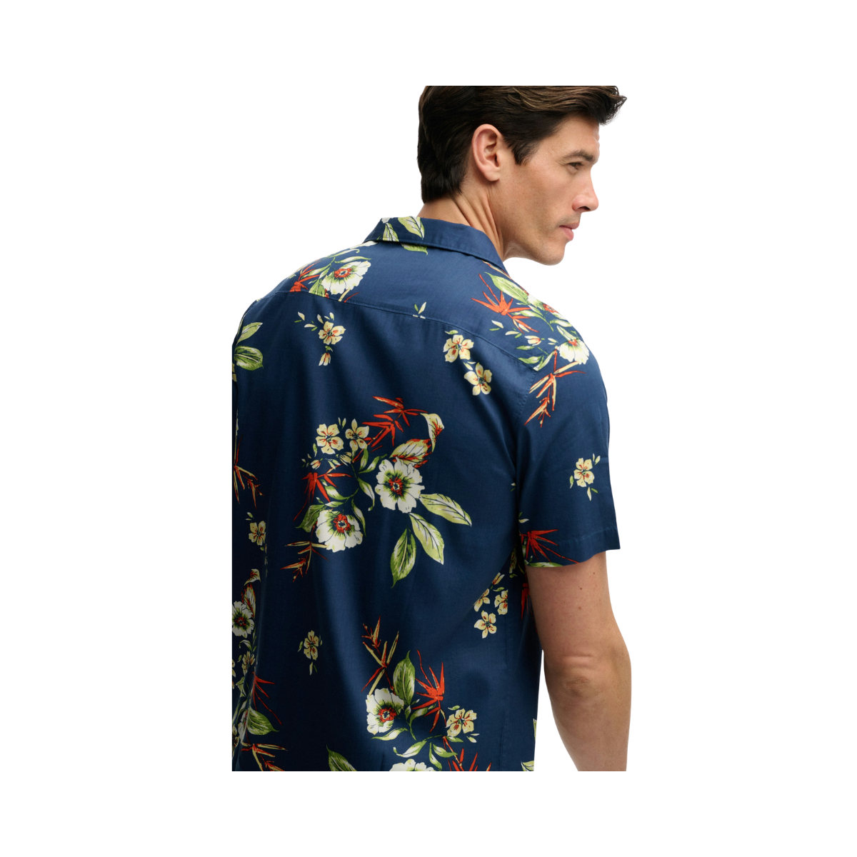 Hawaiian Print S/S Shirt - Cabana Navy