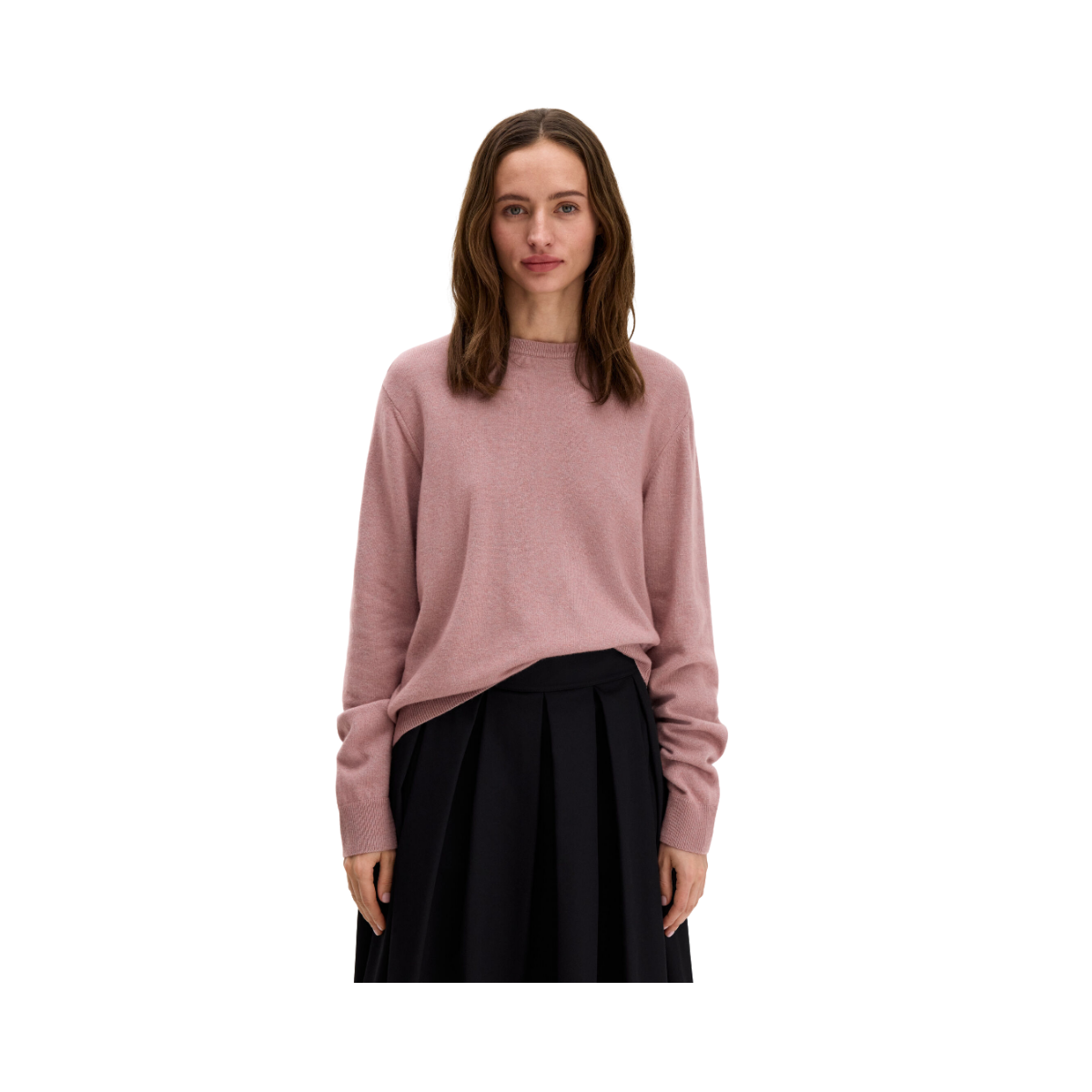Soft Wool Crewneck Sweater - Light Pink