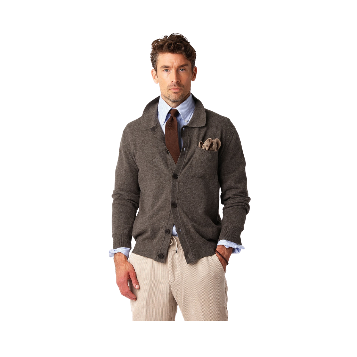 Cashmere Blend Cardigan - Nougat