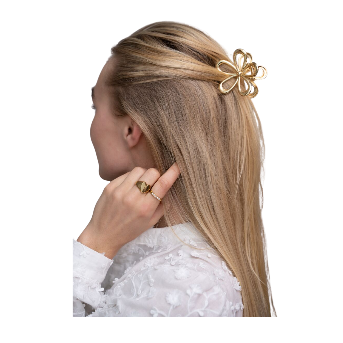 Hairclip Flower Gold - Gold