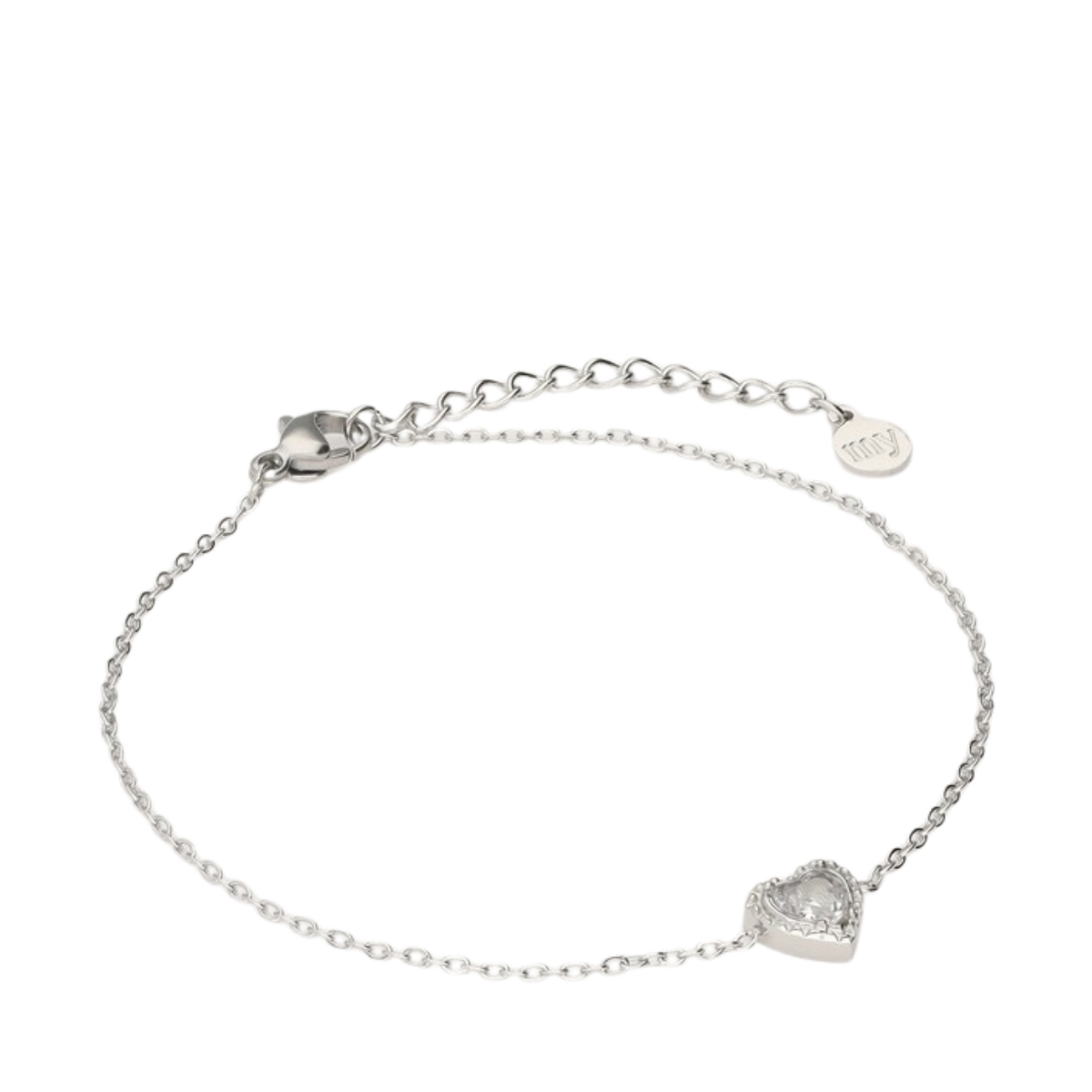 Armbandje strass hartje - 1500 Silver