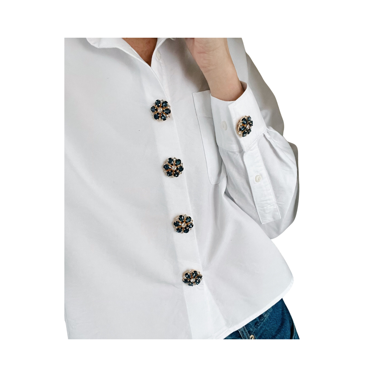 Isabelle styck - Navy & White Flower