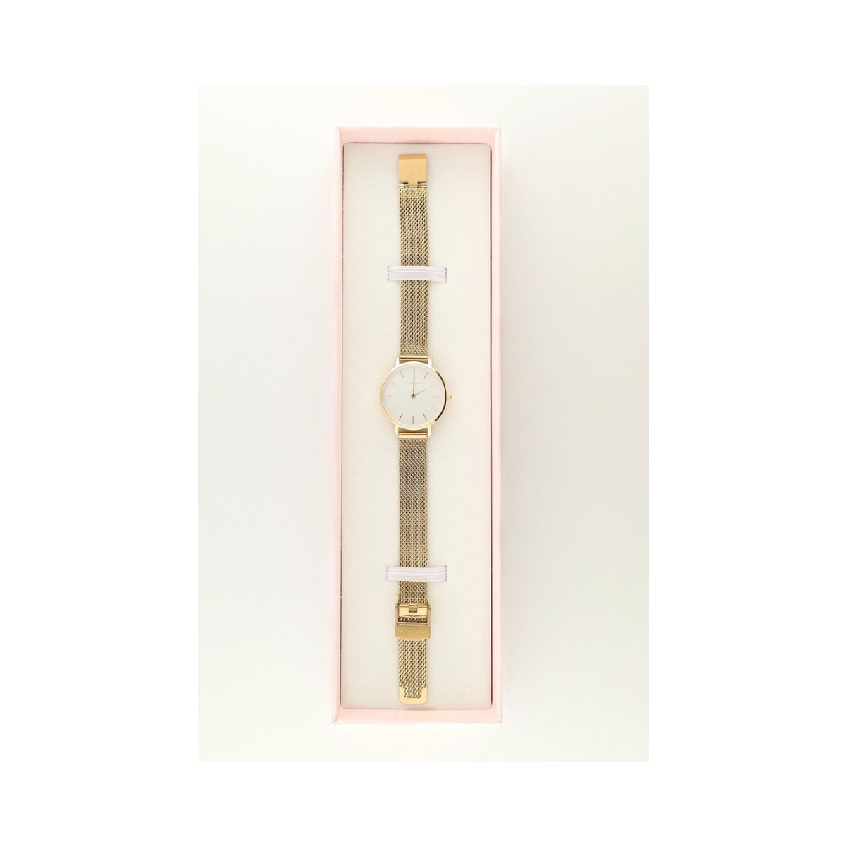 Rond horloge witte wijzerplaat - 1200 Gold